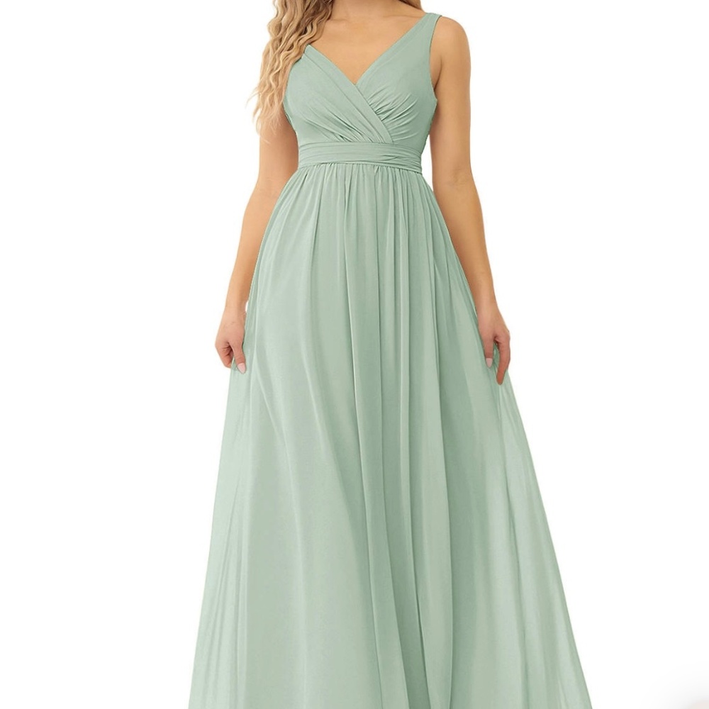 Azazie Kora Bridesmaid Dress in Agave - Picture 1 of 9